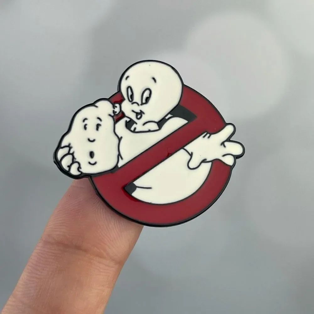 No Ghosts Casper Ghosbuster Enamel Pin/ Brooch Lapel